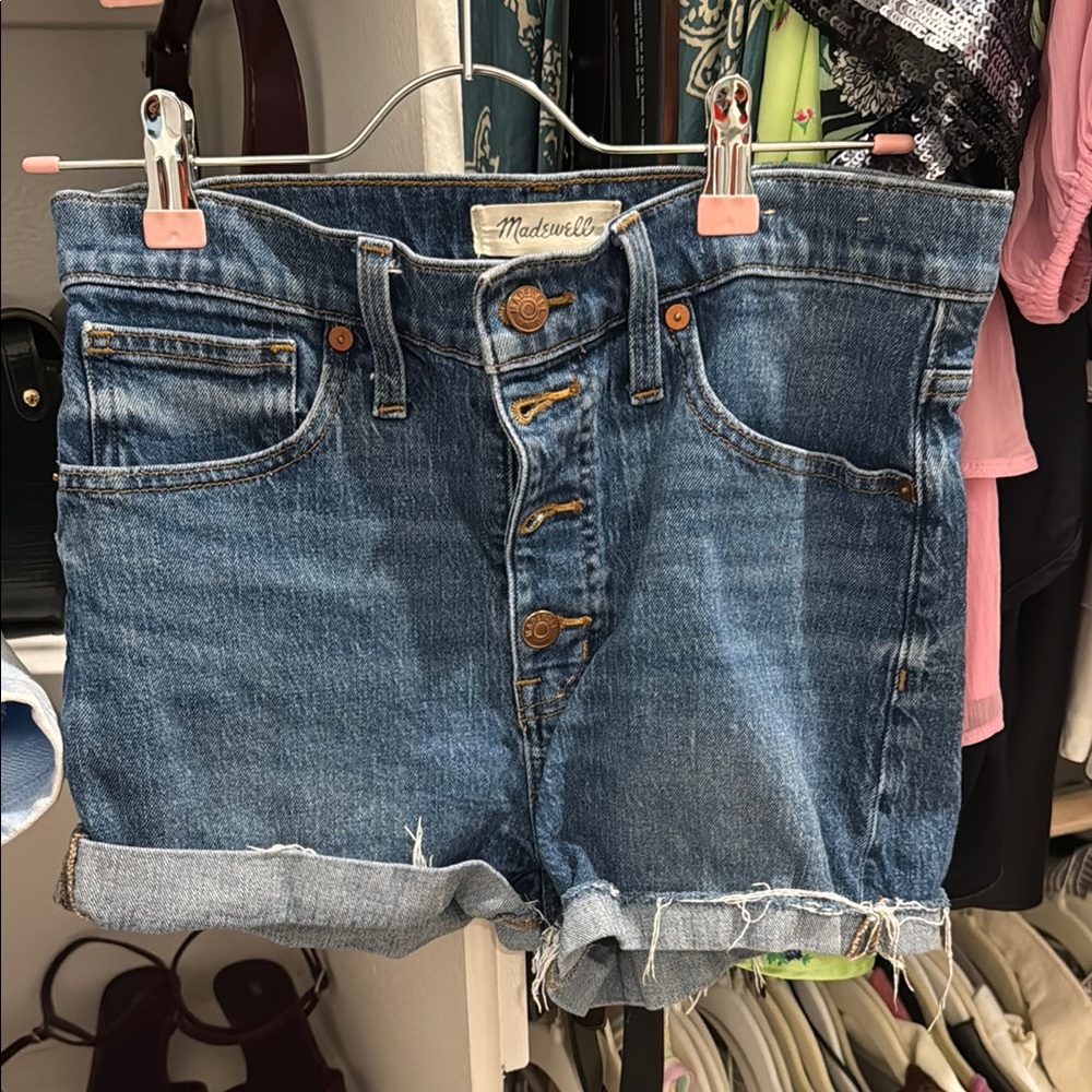 Madewell Blue Jean Shorts High-Rise Cut-Off